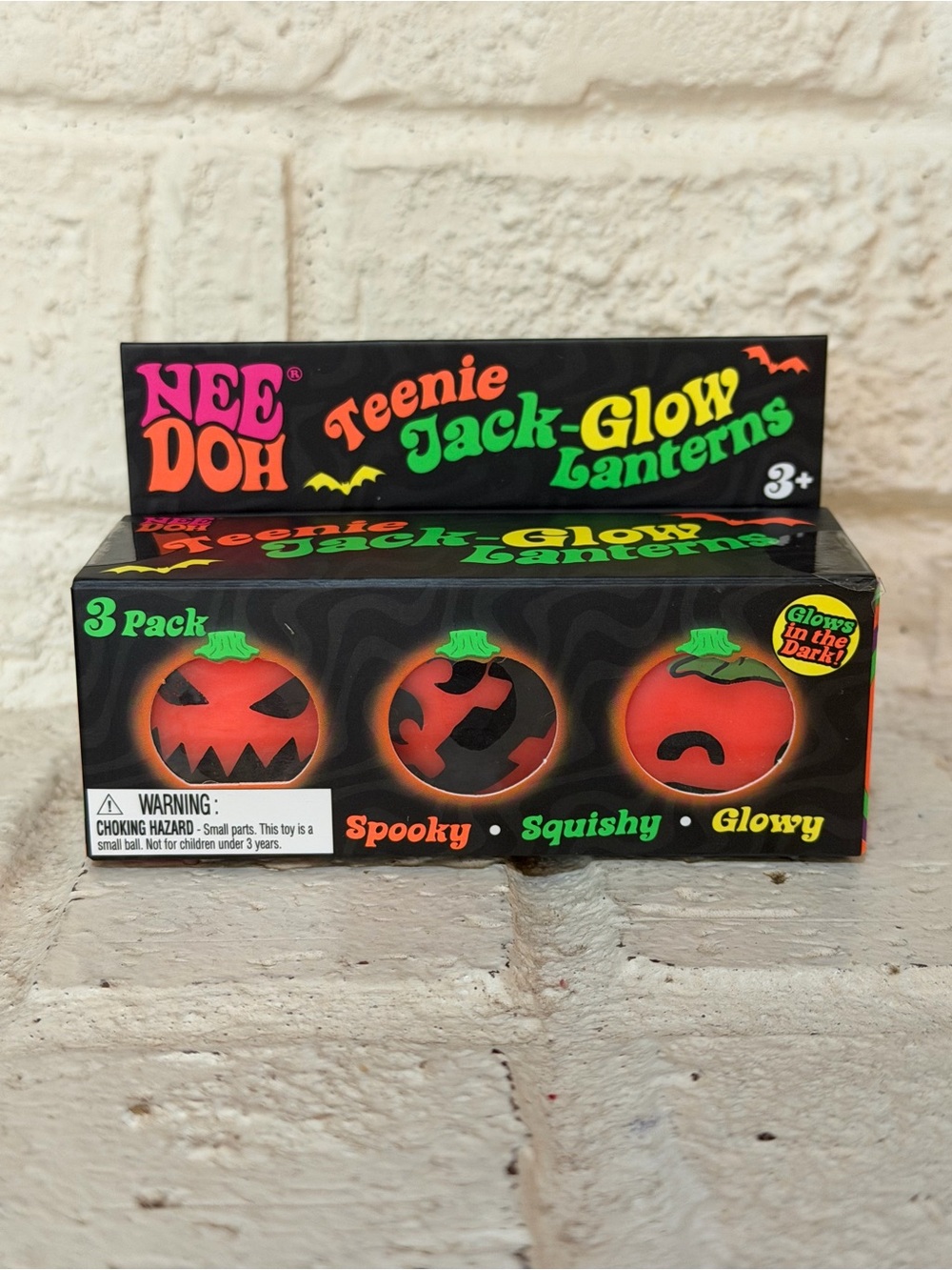Halloween NeeDoh! Teenie Jack-GLOW Lanterns•3-Pack•Authentic Schylling